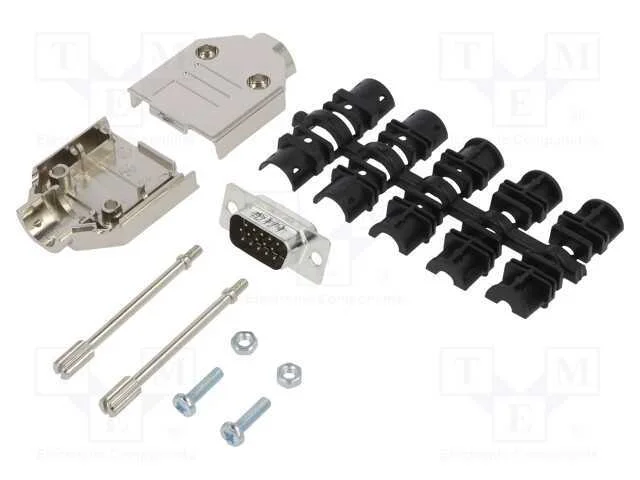 D-Sub Hd, Pin: 15, Macho, Simples, Solda, com Cabo, Gold Flash