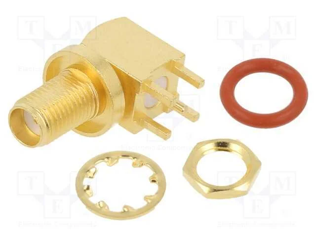 Tomada, Sma, F&ecirc;mea, Angulares 90, 50o, Tht, Ptfe, Dourado