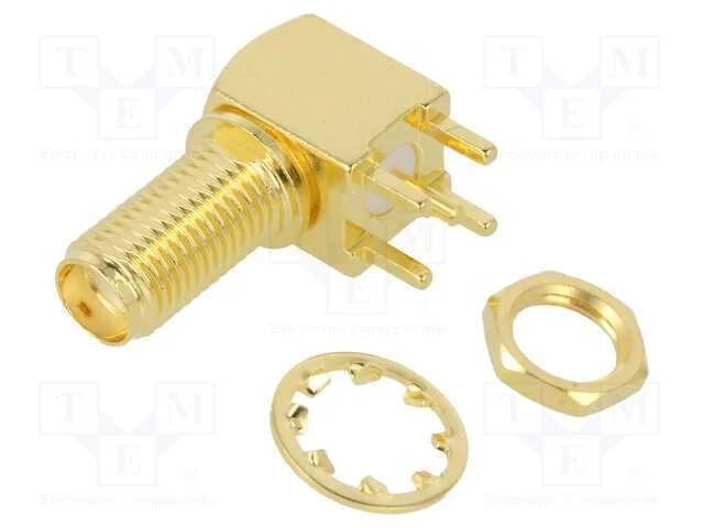Tomada, Sma, F&ecirc;mea, Angulares 90, 50o, Tht, Ptfe, Dourado