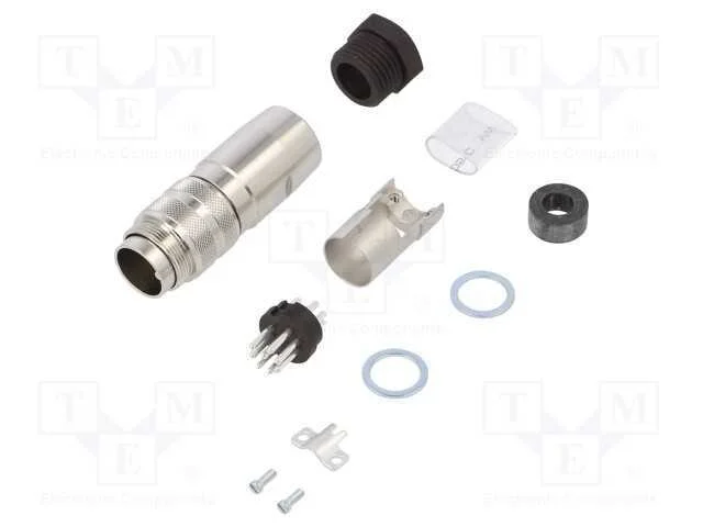Conector: M16, Ficha, Macho, Solda, com Cabo, Pin: 8, 3a, 100v, 0,5mm2