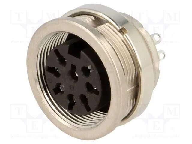 Conector: M16, tomada, f&ecirc;mea, solda, para painel,.