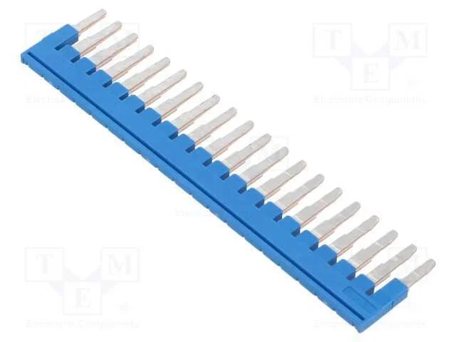 Ponte de pino, faixas: 20, azul, Larg: 5mm, UL94V.