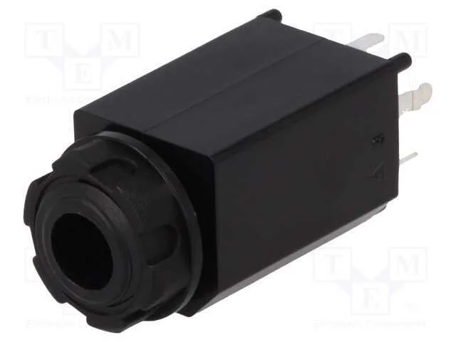 Tomada, Jack 6,3mm, f&ecirc;mea, stereo,com interruptor.