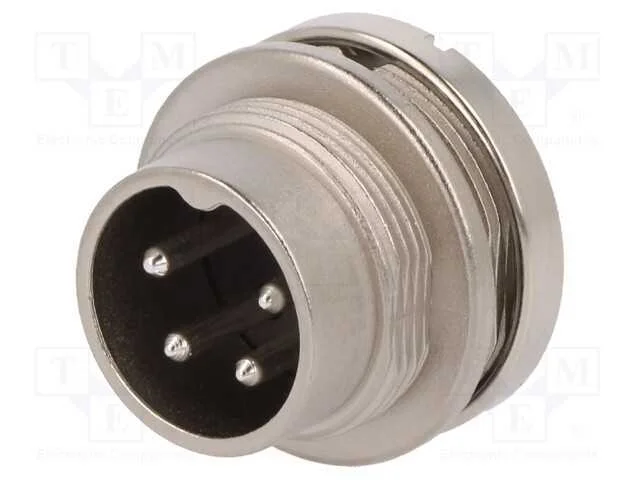 Conector: M16, Tomada, Macho, Solda, para Painel,Porca de Tr&aacute;s