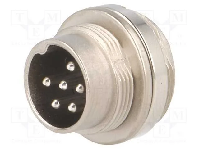 Conector: M16, Tomada, Macho, Solda, para Painel,Porca de Tr&aacute;s
