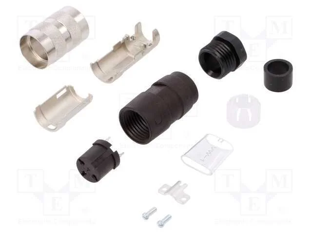 Conector: M16, Ficha, F&ecirc;mea, Solda, com Cabo, Pin: 3, 5a, 300v, Ip40