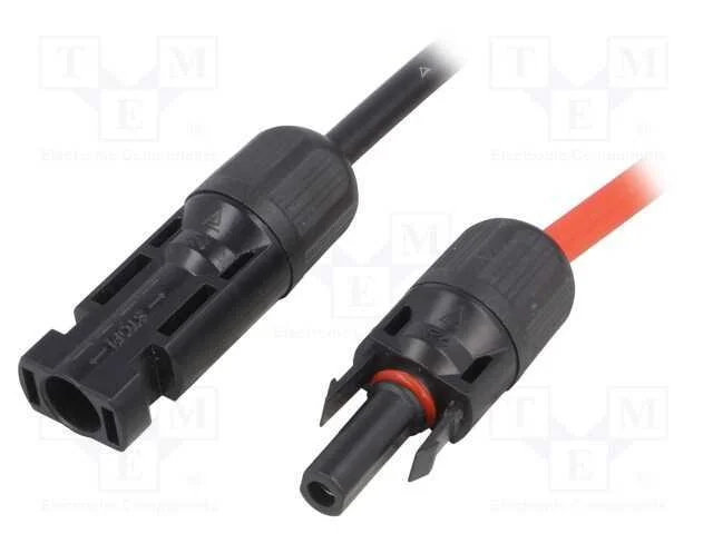 Conector: Solares, Macho + F&ecirc;mea, Simples, 4mm2, com Cabo, Ficha