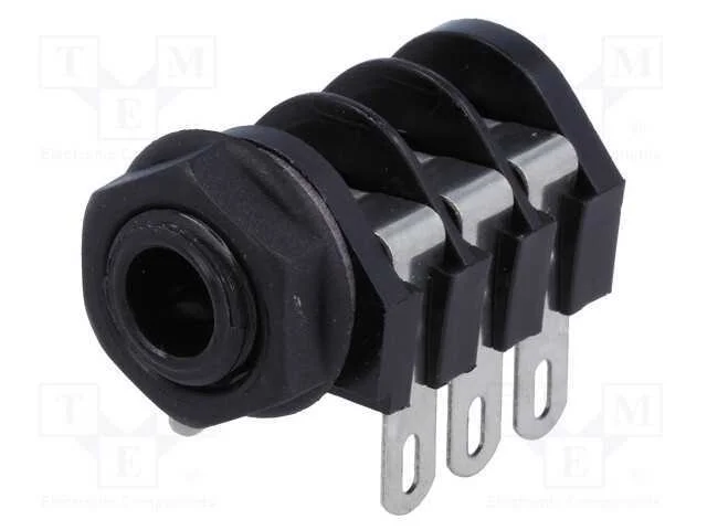 Tomada, Jack 6,3mm, f&ecirc;mea, stereo,com interruptor.