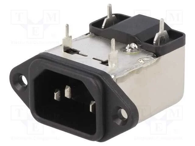 Conector: de alimenta&ccedil;&atilde;o, tomada, macho, 6A, 250V.