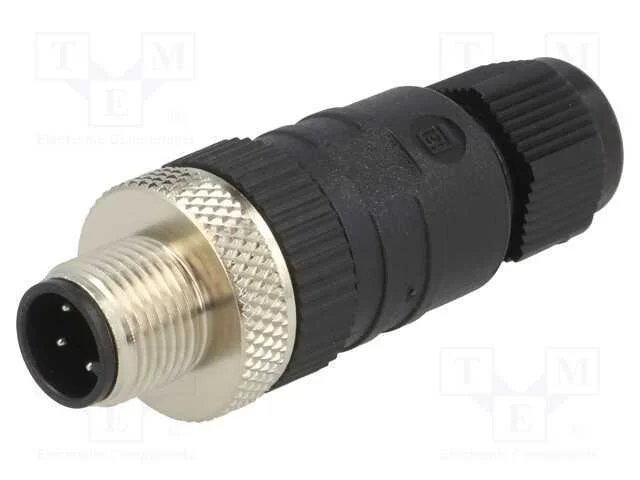 Ficha, M12, Pin: 3, Macho, C&oacute;digo A-Devicenet / Canopen, com Cabo