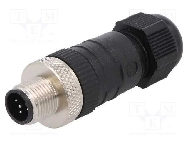 Ficha, M12, Pin: 5, Macho, C&oacute;digo A-Devicenet / Canopen, com Cabo