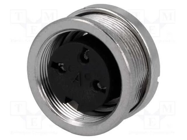 Conector: M16, tomada, f&ecirc;mea, solda, para painel,.