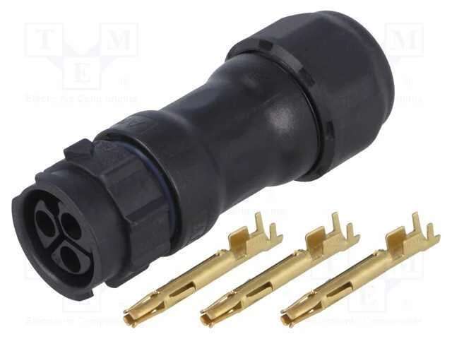 Conector: redondos, f&ecirc;mea, ficha, cerrar, PIN: 3,.