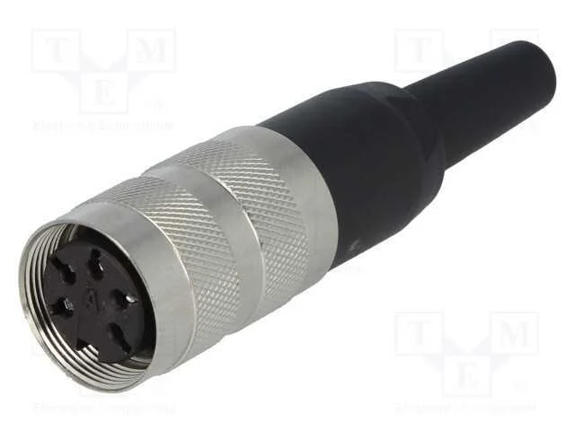 Conector: M16, ficha, f&ecirc;mea, solda, com cabo, PIN.