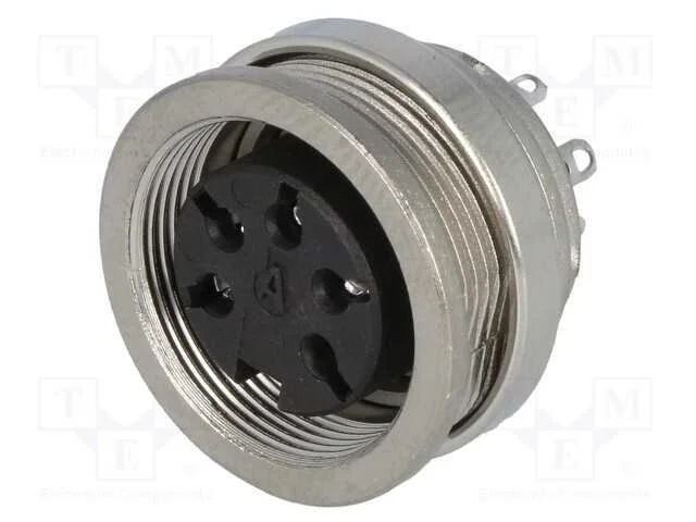 Conector: M16, Tomada, F&ecirc;mea, Solda, para Painel,Porca de Tr&aacute;s