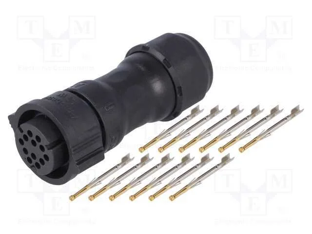 Conector: redondos, f&ecirc;mea, ficha, cerrar, PIN: 12.