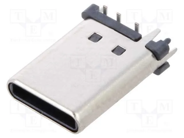 Tomada, USB C, SMT, PIN: 6, verticais, top board .
