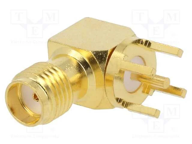 Tomada, Sma, F&ecirc;mea, Angulares, 50o, Tht, para Pcb, Ptfe, Dourado