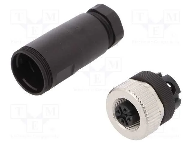 Ficha, M12, Pin: 4, F&ecirc;mea, C&oacute;digo A-Devicenet / Canopen, com Cabo