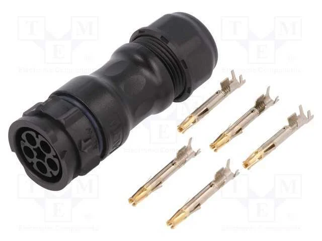 Conector: redondos, f&ecirc;mea, ficha, cerrar, PIN: 5,.