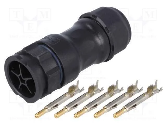 Conector: Redondos, Macho, Ficha, Cerrar, Pin: 5, 14awg&divide;12awg, X-Lok