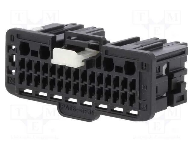 Conector: Automotive, Mini50, F&ecirc;mea, Ficha, com Cabo, Pin: 34, Preta