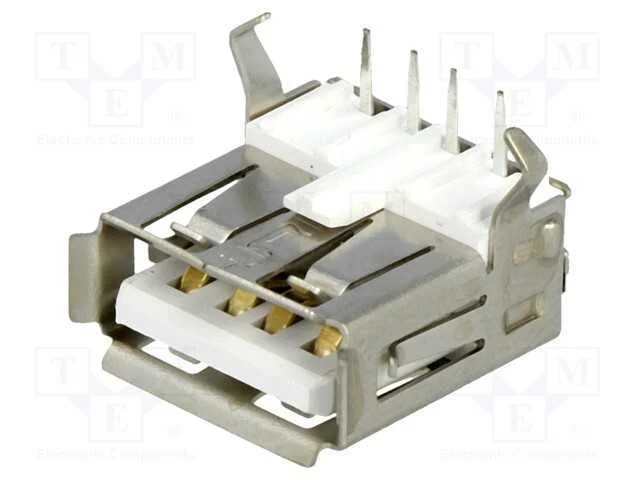 Tomada, USB A, THT, angulares 90