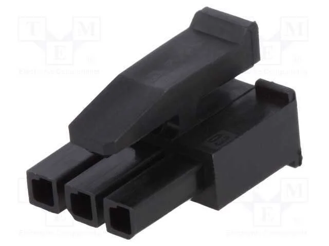 Ficha, Fio-Fio, F&ecirc;mea, Micro Mate-N-Lok, 3mm, Pin: 3, Sem Contactos