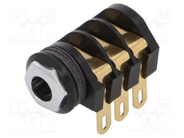 Tomada, Jack 6,3mm, f&ecirc;mea, stereo,com interruptor.