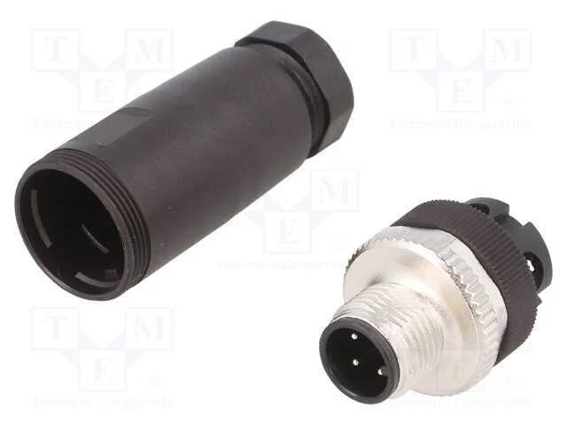 Ficha, M12, Pin: 4, Macho, C&oacute;digo A-Devicenet / Canopen, com Cabo