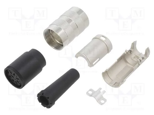 Conector: M16, ficha, f&ecirc;mea, solda, com cabo, PIN.