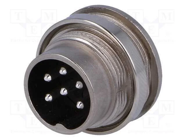 Conector: M16, Tomada, Macho, Solda, para Painel,Porca da Frente