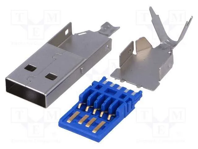 Ficha, USB A, solda, USB 3.0