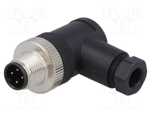 Ficha, M12, Pin: 4, Macho, C&oacute;digo A-Devicenet / Canopen, com Cabo