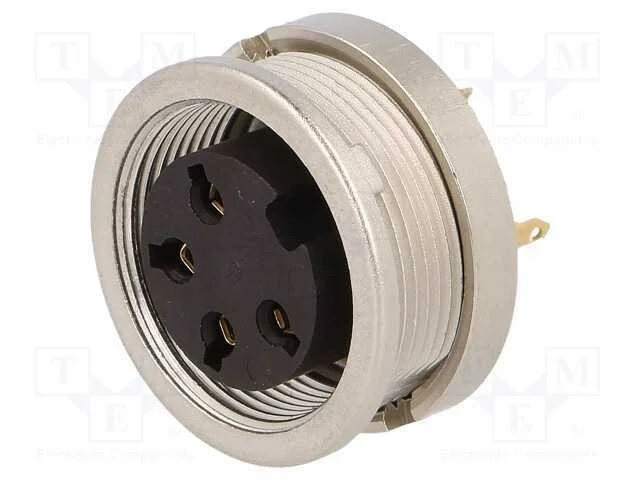 Conector: M16, Tomada, F&ecirc;mea, Solda, Pin: 4, 5a, 250v, Ip40, 0,75mm2