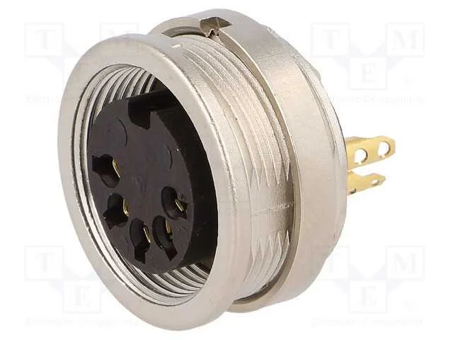 Conector: M16, Tomada, F&ecirc;mea, Solda, Pin: 5, 5a, 60v, Ip40, 0,75mm2
