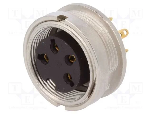 Conector: M16, Tomada, F&ecirc;mea, Solda, Pin: 4, 5a, 250v, Ip40, 0,75mm2
