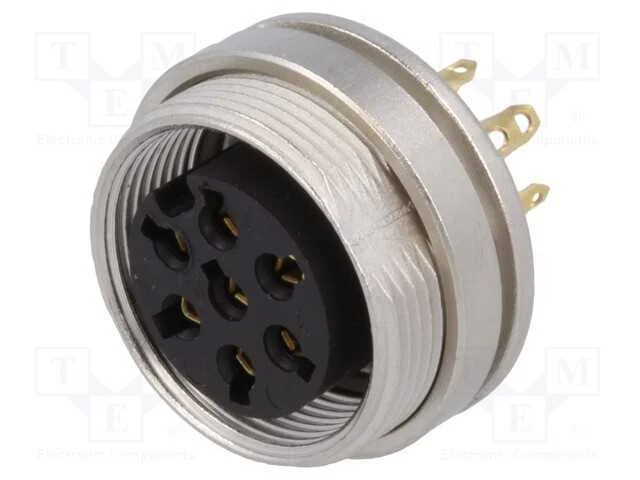 Conector: M16, tomada, f&ecirc;mea, solda, PIN: 7, 5A, .