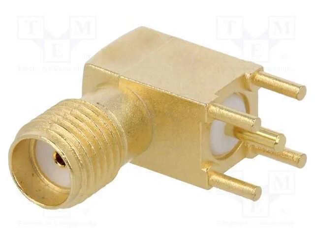 Tomada, Sma, F&ecirc;mea, Angulares 90, 50o, Tht, para Pcb, Ptfe, Dourado