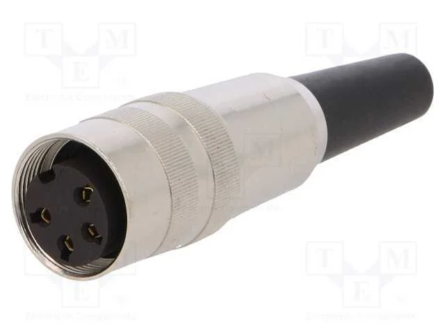 Conector: M16, Ficha, F&ecirc;mea, Solda, com Cabo, Pin: 4, 5a, 250v, Ip40