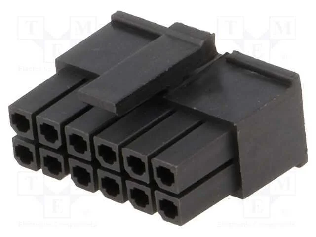 Ficha, Fio-Placa, F&ecirc;mea, 3mm, Pin: 12, Sem Contactos, com Cabo, 5a