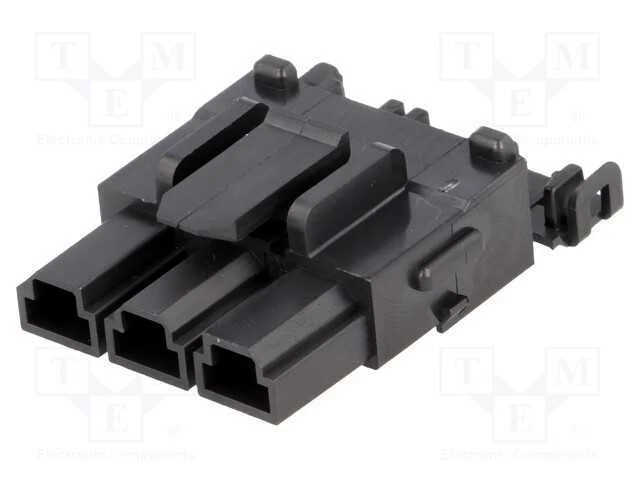 Ficha, Fio-Fio/Placa, F&ecirc;mea, Mini-Fit Sr, 10mm, Pin: 3, 600v