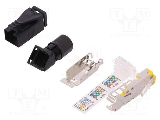 Ficha, Rj45, Pin: 8, Cat: 6, Blindadas, Sistema: 8p8c, Cab: 4,5&divide;9mm