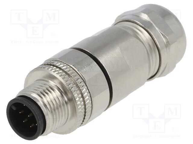 Ficha, M12, Pin: 8, Macho, C&oacute;digo A-Devicenet / Canopen, com Cabo