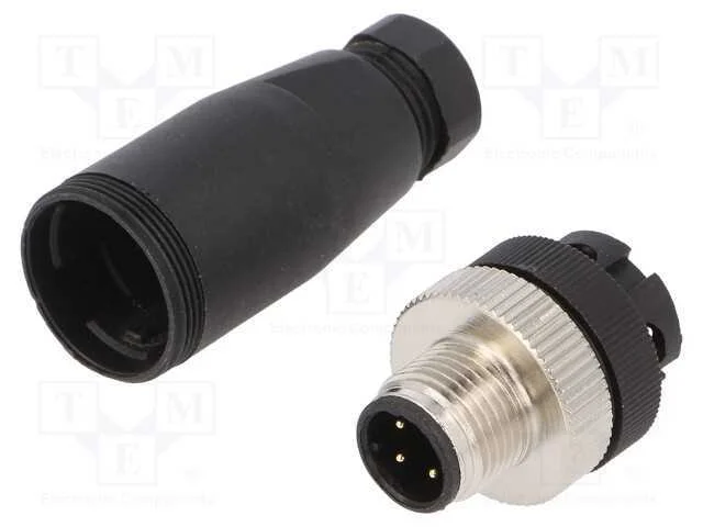 Ficha, M12, Pin: 4, Macho, C&oacute;digo D-Ethernet, com Cabo, Ip65,Ip67