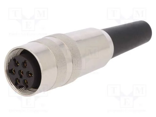 Conector: M16, Ficha, F&ecirc;mea, Solda, com Cabo, Pin: 7, 5a, 250v, Ip40