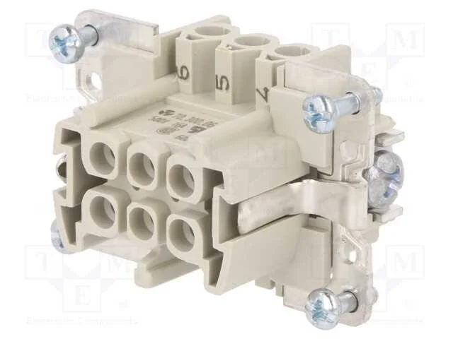 Conector: Hdc, F&ecirc;mea, Pin: 6, Tamanho 6, Inserto de Contatos, 500v