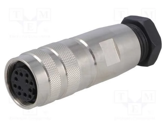 Conector: M16, ficha, f&ecirc;mea, solda, com cabo, PIN.