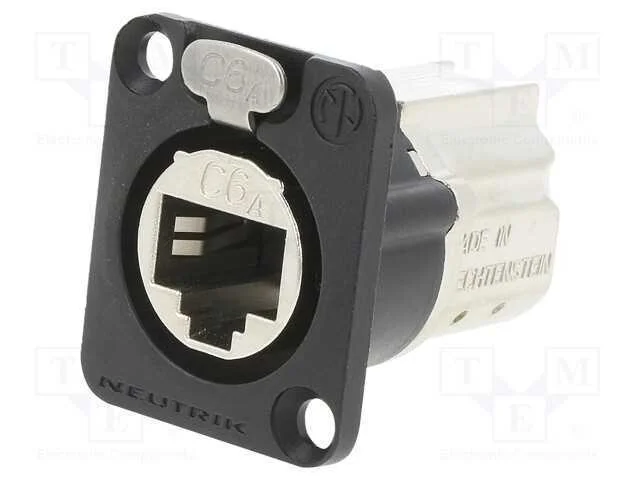 D-Shape Cat6a Painel Connector Shielded Feedthrough Bla