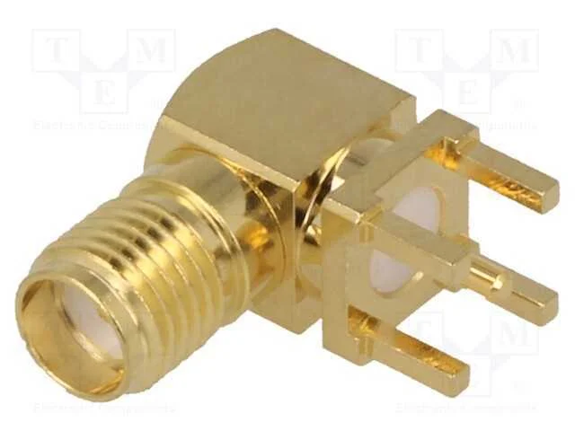 Tomada, Sma, F&ecirc;mea, Angulares 90, Tht, para Pcb, Ptfe, Dourado